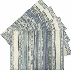Food Network™ Table Linens*Food Network Cool Colors Woven Stripe Placemat 4-Pk.
