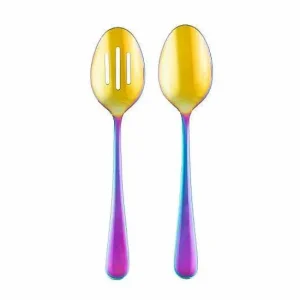 Food Network™ Flatware*Food Network 2-Pc. Classic Rainbow Serving Spoon & Slotted Spoon Set