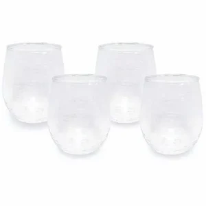 Food Network™ Drinkware & Glassware*Food Network 4-Pc. Clear Textured Acrylic Stemless Wine Glass Set