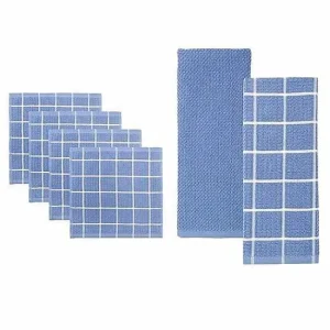 Food Network™ Kitchen Linens*Food Network® Windowpane Grid Dishcloth & Kitchen Towel 6-Pk.